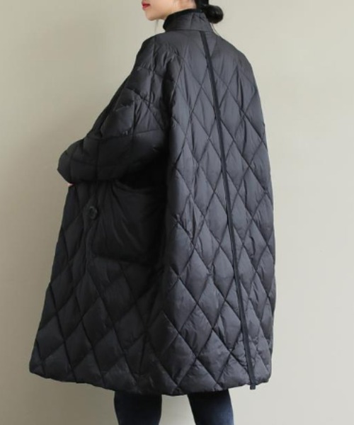 「Auntie Rosa」 ノーカラーコート X-LARGE ブラック レディース_画像5