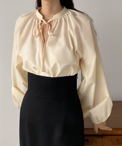 「Louere」 長袖ブラウス SMALL ブラック レディース_画像2