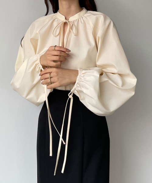 「Louere」 長袖ブラウス SMALL ブラック レディース_画像4