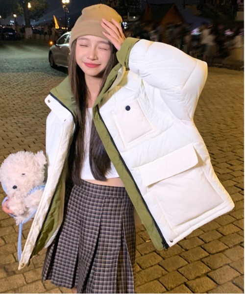 ＆soiree（アンドソワレ） ダウンコート ダウンジャケット ツートーン