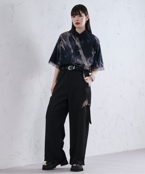 「Ellno Loset」 半袖シャツ MEDIUM ブルー系その他 メンズ_画像2