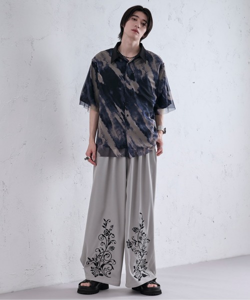 「Ellno Loset」 半袖シャツ MEDIUM ブルー系その他 メンズ_画像7