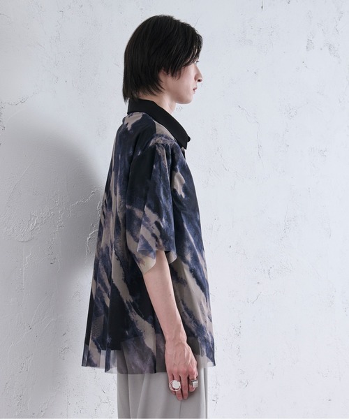 「Ellno Loset」 半袖シャツ MEDIUM ブルー系その他 メンズ_画像9