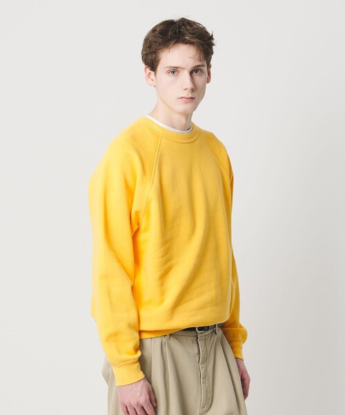 UTAA イエロー クルーネック トレーナー BEAUTY＆YOUTH UNITED ARROWS トレーナー スウェット 12oz