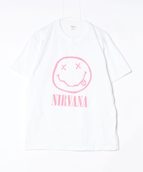 「NIRVANA」 半袖Tシャツ M オフホワイト レディース_画像2