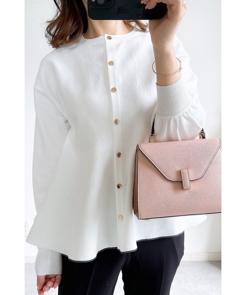 「&. NOSTALGIA」 ニットカーディガン M レッド レディース_画像5