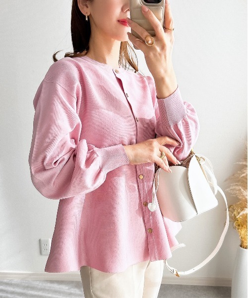 「&. NOSTALGIA」 ニットカーディガン M レッド レディース_画像6