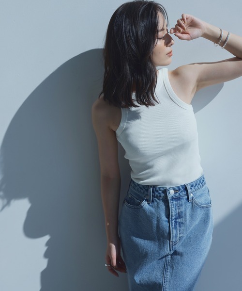 anuans（アニュアンス） デニムスカート MEDIUM ネイビー レディース