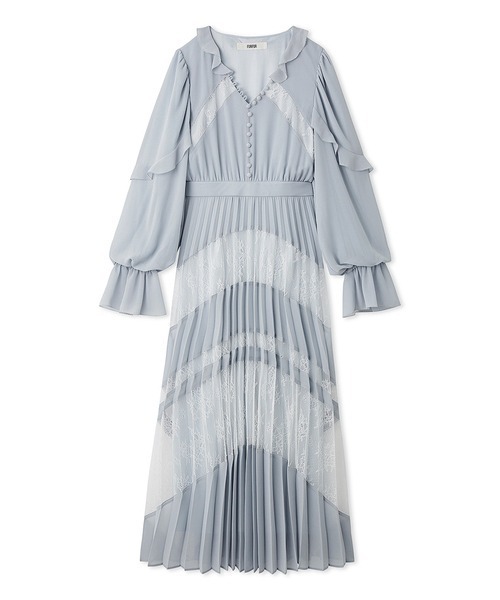FURFUR（ファーファー） ドレス スイッチングレースプリーツドレス