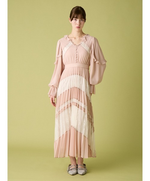 FURFUR（ファーファー） ドレス スイッチングレースプリーツドレス