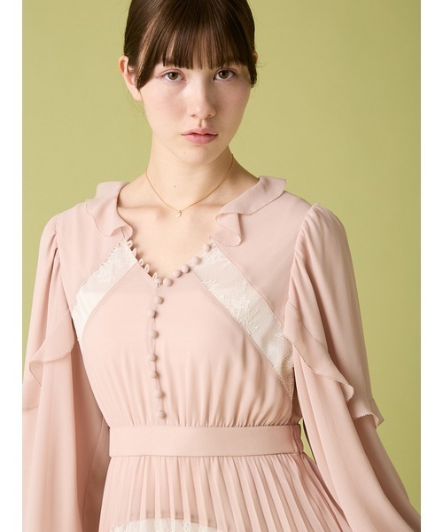 FURFUR（ファーファー） ドレス スイッチングレースプリーツドレス