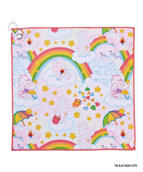 estaa（エスタ） ハンカチ ケアベア くっつきタオル カラビナ付 総柄