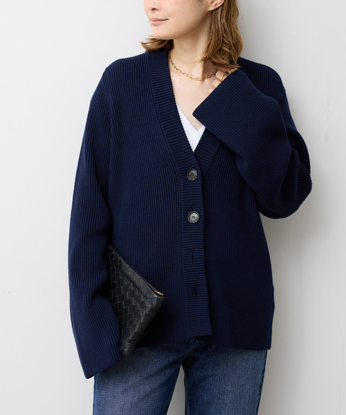 新品 deuxieme classes カーディガン  ネイビー Deuxieme Classe（ドゥーズィエムクラス） カーディガン LEWES アゼ
