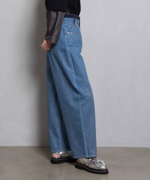 「MARECHAL TERRE」 デニムパンツ MEDIUM ブラック レディース_画像9