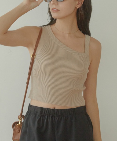 「ACYM」 ノースリーブニット FREE ブラック レディース_画像3