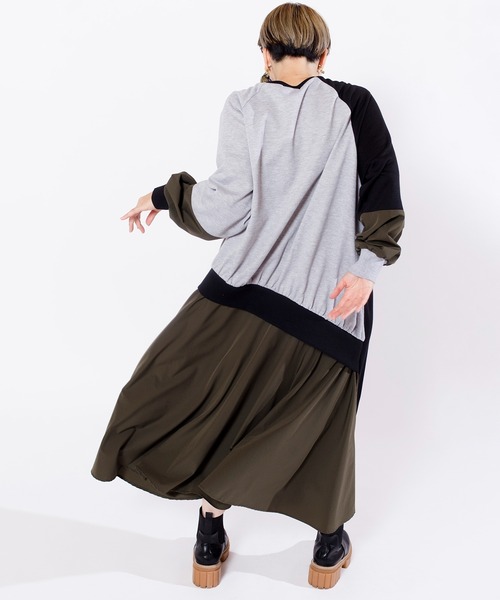 「OSMOSIS」 「loaf」長袖ワンピース ONE SIZE ライトグレー レディース_画像4