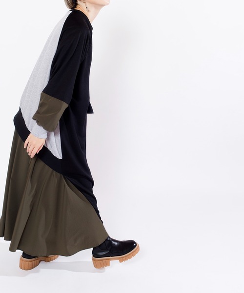 「OSMOSIS」 「loaf」長袖ワンピース ONE SIZE ライトグレー レディース_画像5