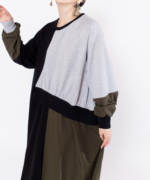 「OSMOSIS」 「loaf」長袖ワンピース ONE SIZE ライトグレー レディース_画像7