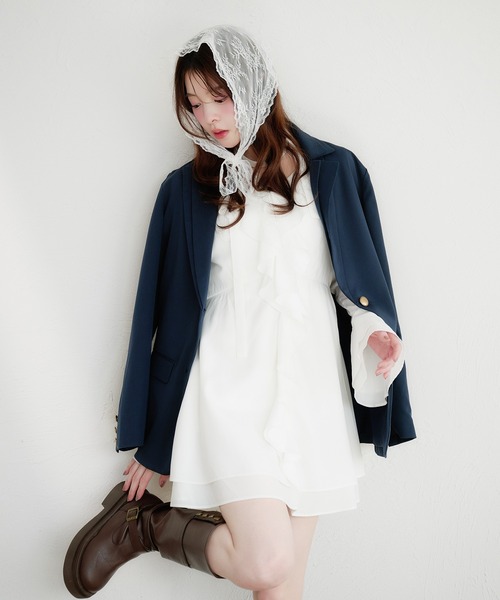 fupel ジャケット テーラードジャケット double collar tailored