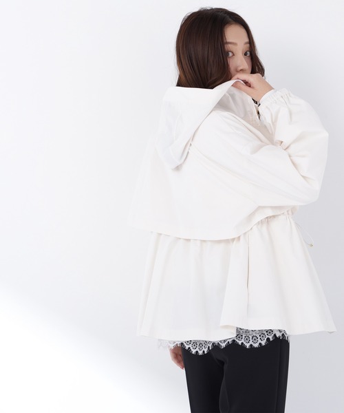 ナチュラルビューティーベーシック ホワイト フード付きジャケット♡新品 NATURAL BEAUTY BASIC（ナチュラルビューティーベーシック） ブルゾン
