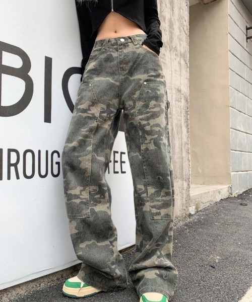 「a lot of love」 デニムパンツ L カーキ レディース_画像9