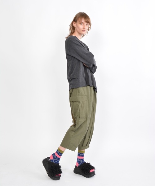 「gomme」 サルエルパンツ MEDIUM カーキ レディースの画像