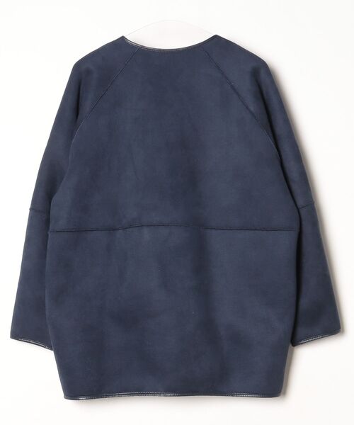 「BEAUTY\u0026YOUTH UNITED ARROWS」 ノーカラージャケット - ネイビー レディースの画像