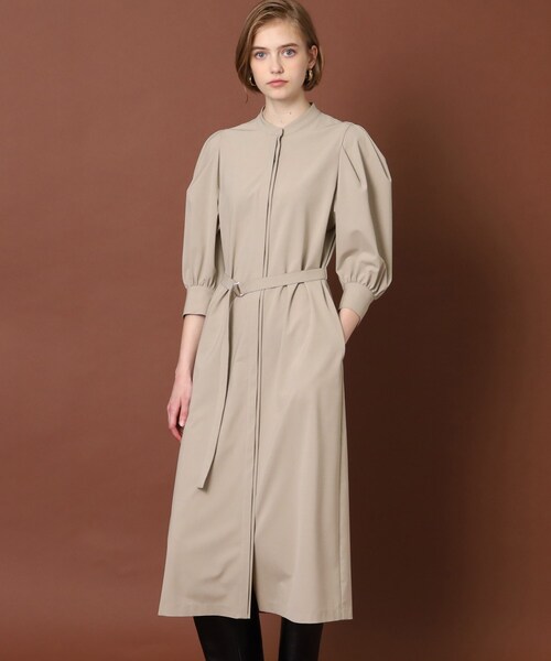 「DRESSTERIOR」 7分袖ワンピース 38 ベージュ レディースの画像