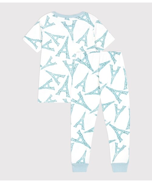 PETIT BATEAU（プチバトー） パジャマ エッフェル塔プリント 半袖長 