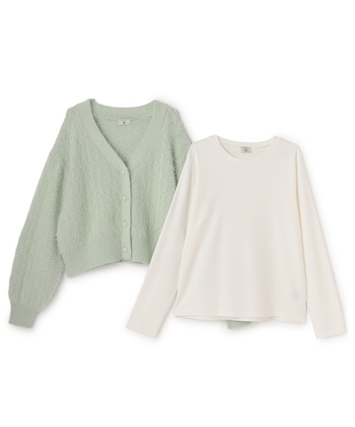 「pom ponette junior」 「KIDS」ニットカーディガン 150-160cm ライトグリーン キッズ_画像4