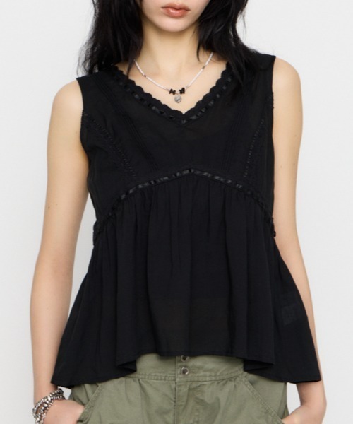 LAGUA GEM（ラグアジェム） タンクトップ ノースリーブ SOFT LACE 