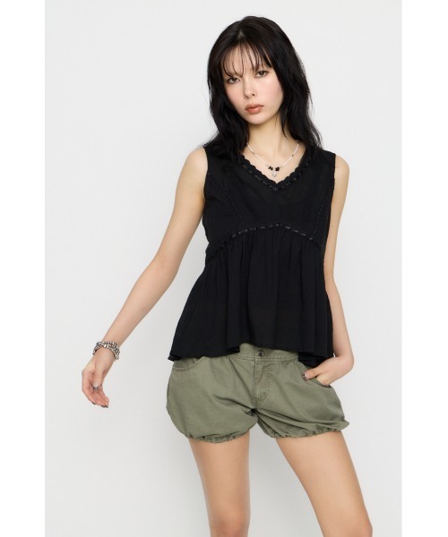 LAGUA GEM（ラグアジェム） タンクトップ ノースリーブ SOFT LACE