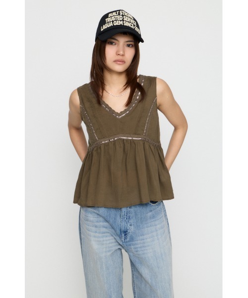 LAGUA GEM（ラグアジェム） タンクトップ ノースリーブ SOFT LACE