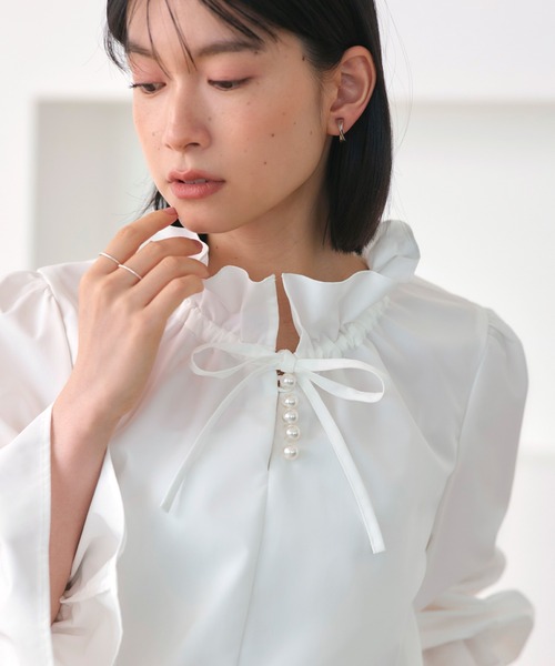 「RUIRUE BOUTIQUE」 長袖ブラウス M グレー レディース_画像2