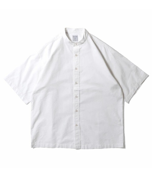HOUSTON（ヒューストン） シャツ OXFORD S/S BAND COLLAR SHIRT