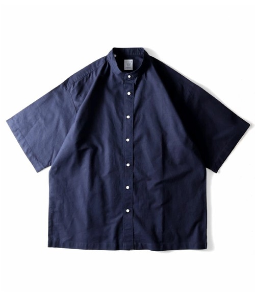 HOUSTON（ヒューストン） シャツ OXFORD S/S BAND COLLAR SHIRT