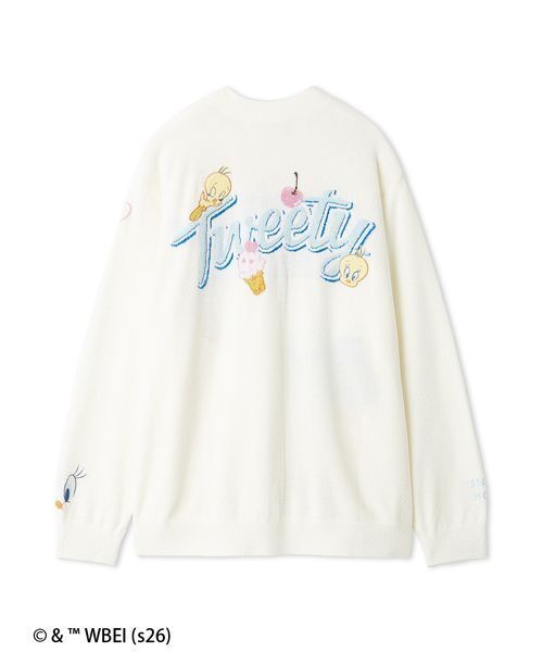 パジャマ ルームウェア 「Tweety」モチーフニットカーディガン レディースの画像