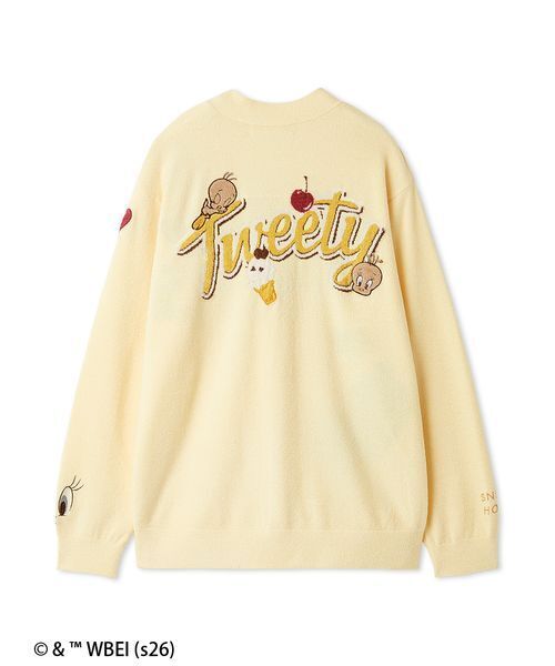 パジャマ ルームウェア 「Tweety」モチーフニットカーディガン レディースの画像