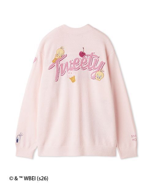 パジャマ ルームウェア 「Tweety」モチーフニットカーディガン レディースの画像