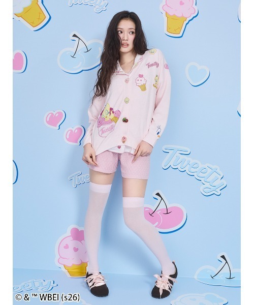 パジャマ ルームウェア 「Tweety」モチーフニットカーディガン レディースの画像