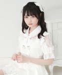 ブラウス シャツ 夏 半袖 レースフリルハート...の詳細画像3