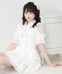 ブラウス シャツ 夏 半袖 レースフリルハート...の詳細画像4