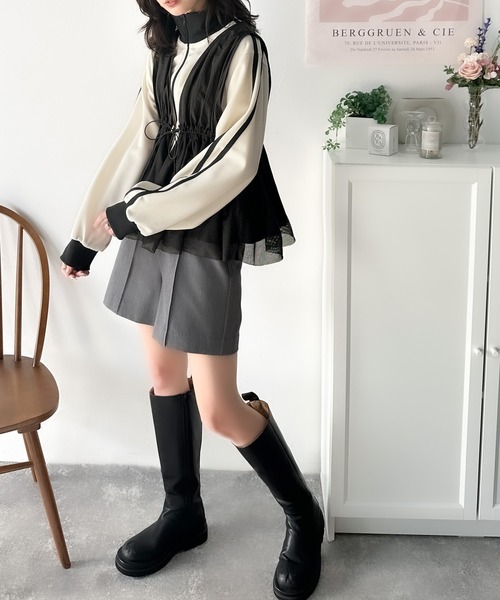 「classicalelf」 ベスト LARGE チャコールグレー レディース_画像5