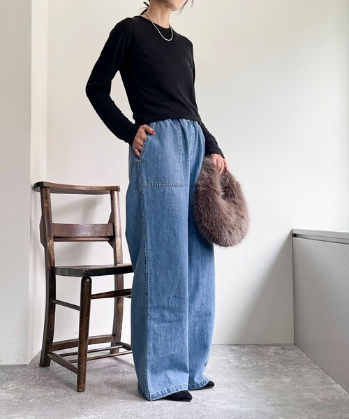 「fredy emue」 デニムパンツ 38 ブルー レディース_画像3