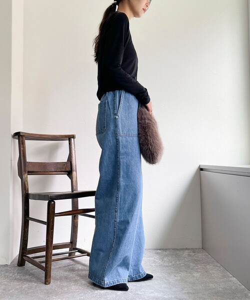 「fredy emue」 デニムパンツ 38 ブルー レディース_画像4
