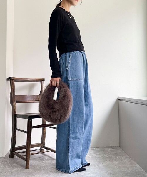 「fredy emue」 デニムパンツ 38 ブルー レディース_画像5