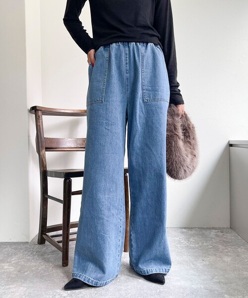 「fredy emue」 デニムパンツ 38 ブルー レディース_画像8