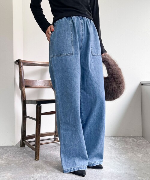 「fredy emue」 デニムパンツ 38 ブルー レディース_画像9