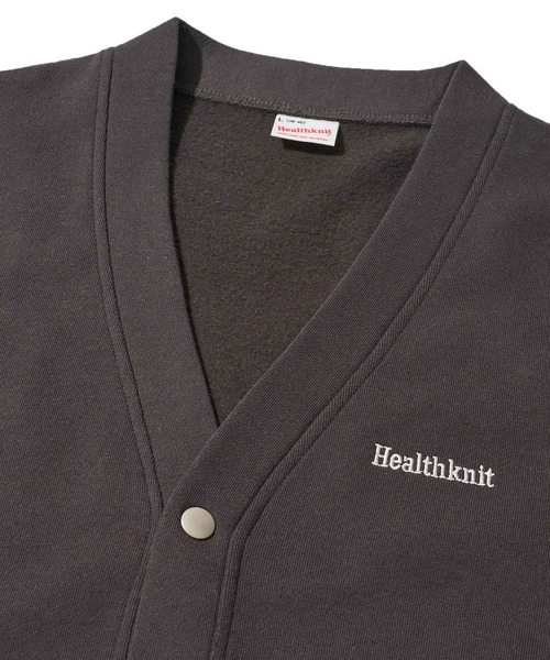 「Healthknit」 カーディガン X-LARGE チャコールグレー メンズ_画像4