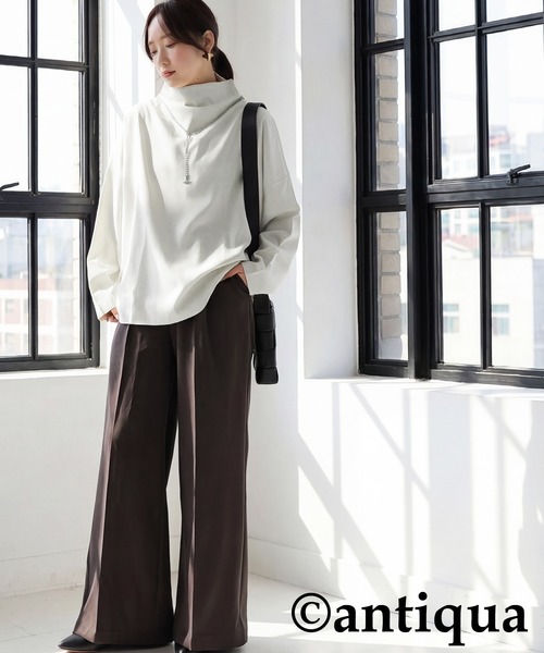 「antiqua」 長袖ブラウス ONESIZE ブラック レディース_画像5
